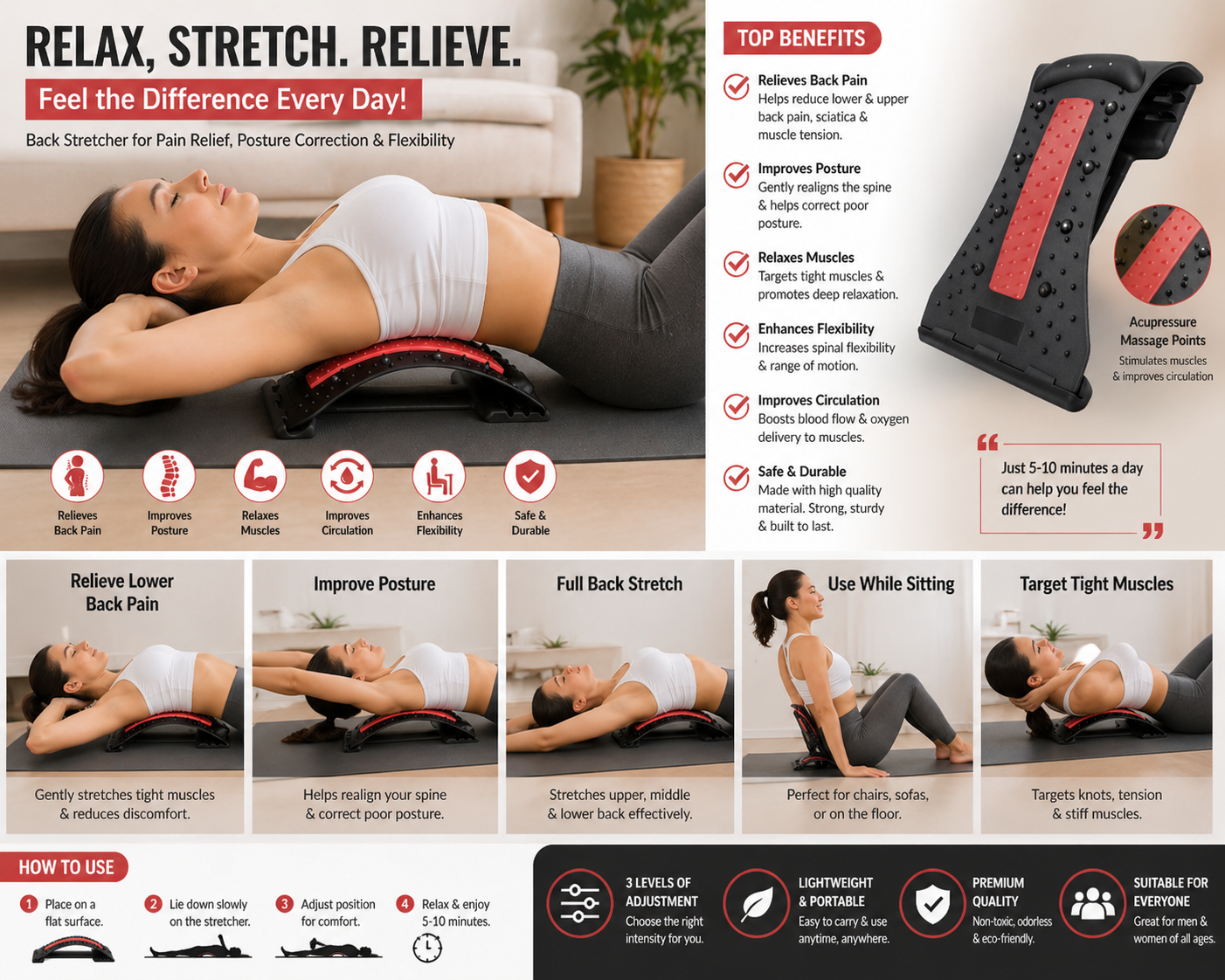 Back Pain Relief Stretcher